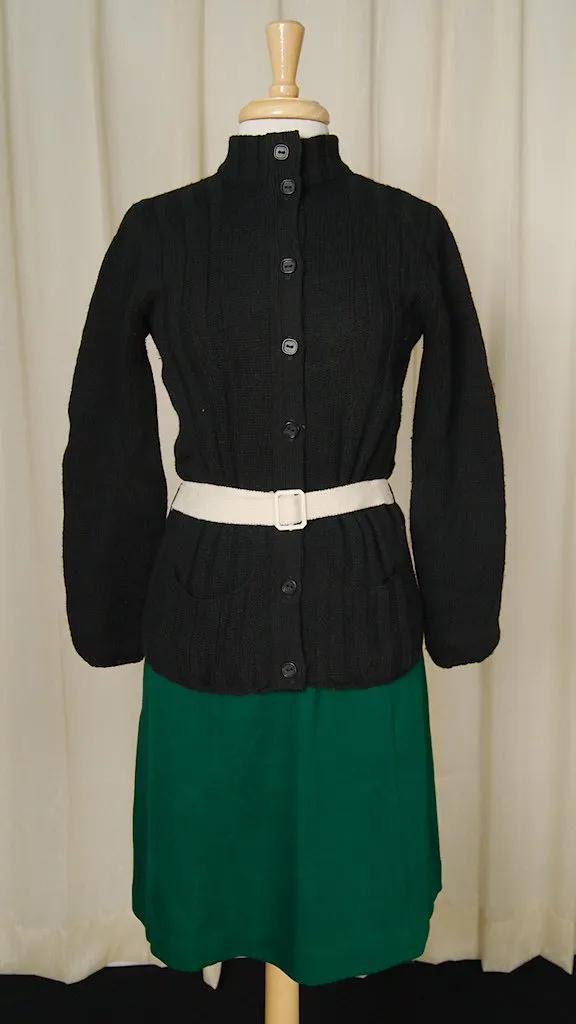 1960s Black Belted Cardigan