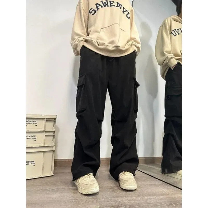 Alina - Corduroy Cargo pants in Harajuku style.