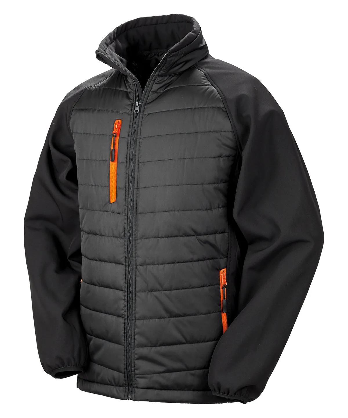 Black/Orange - Compass padded softshell jacket