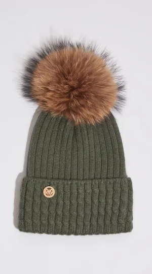 Boston Pom Pom Hat - Khaki