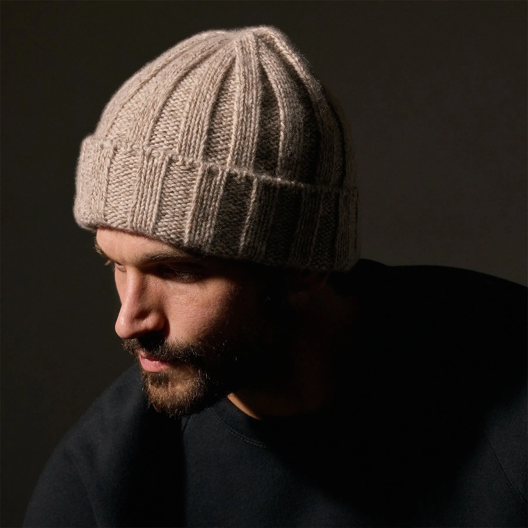 Cashmere Marled Beanie - Stone Marl