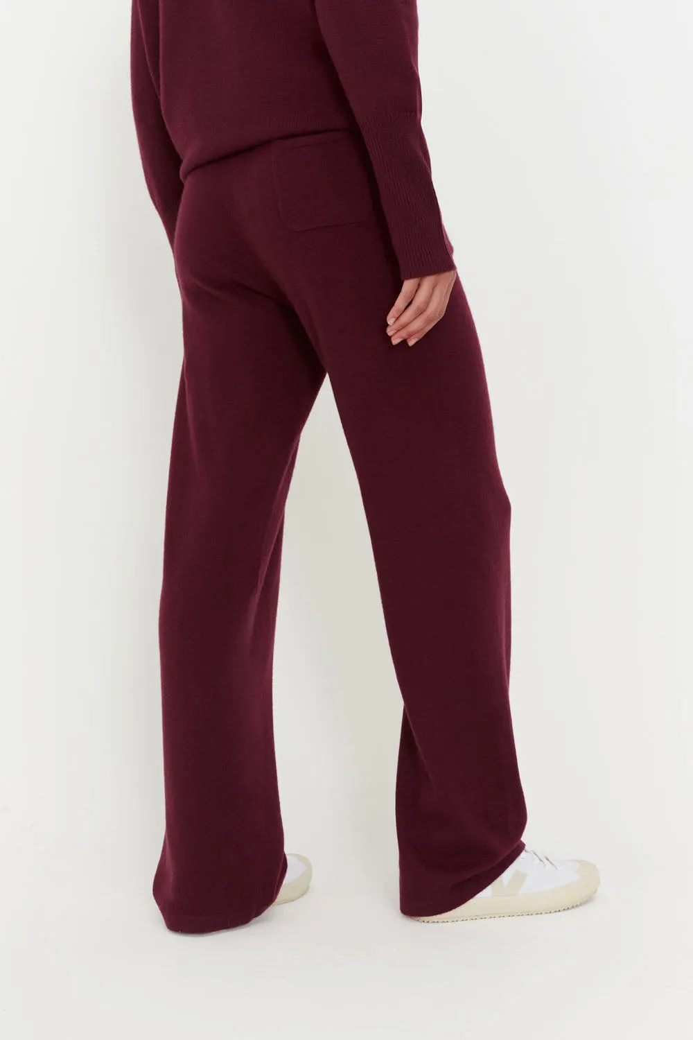 Claret Cashmere Wide-Leg Pants