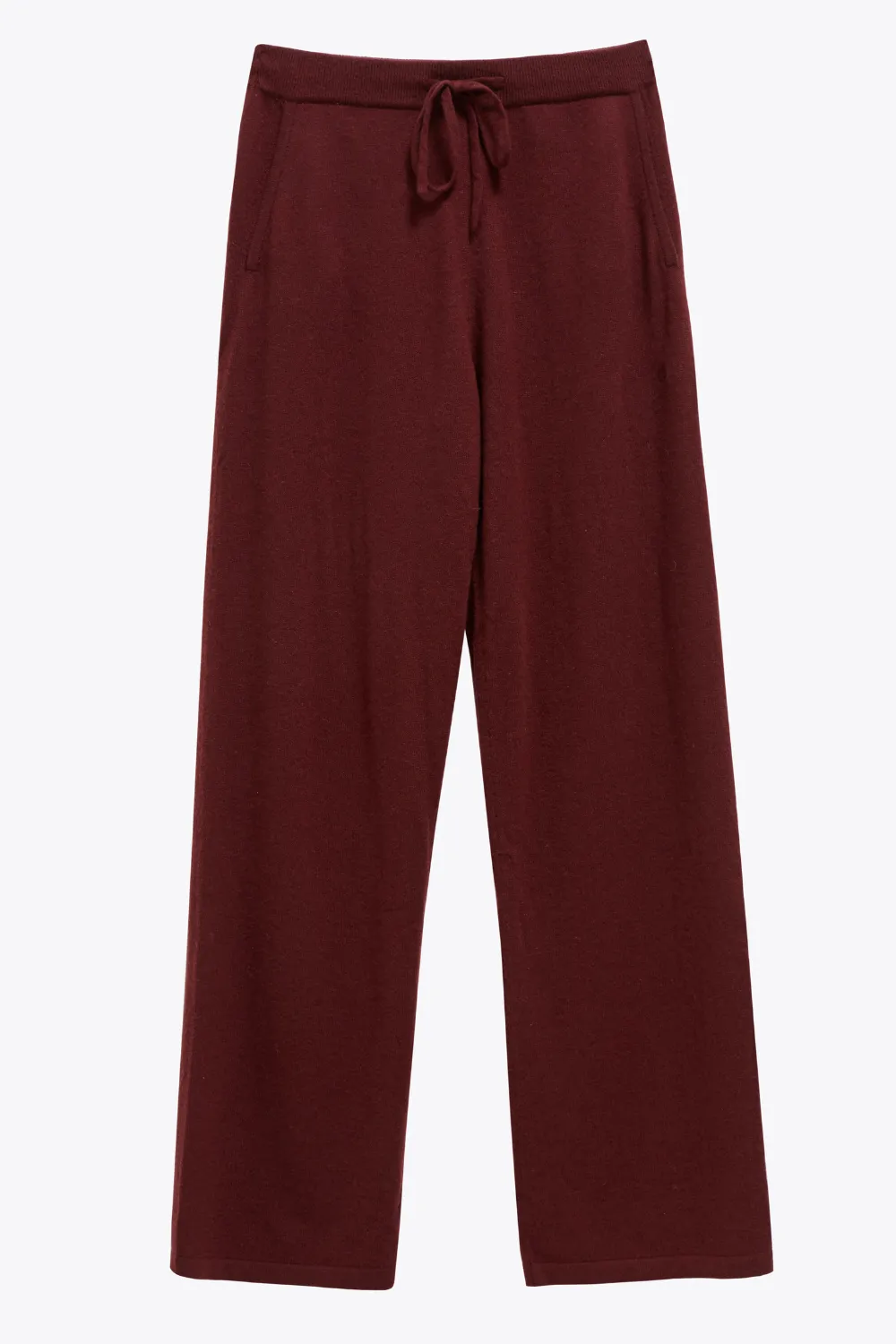 Claret Cashmere Wide-Leg Pants