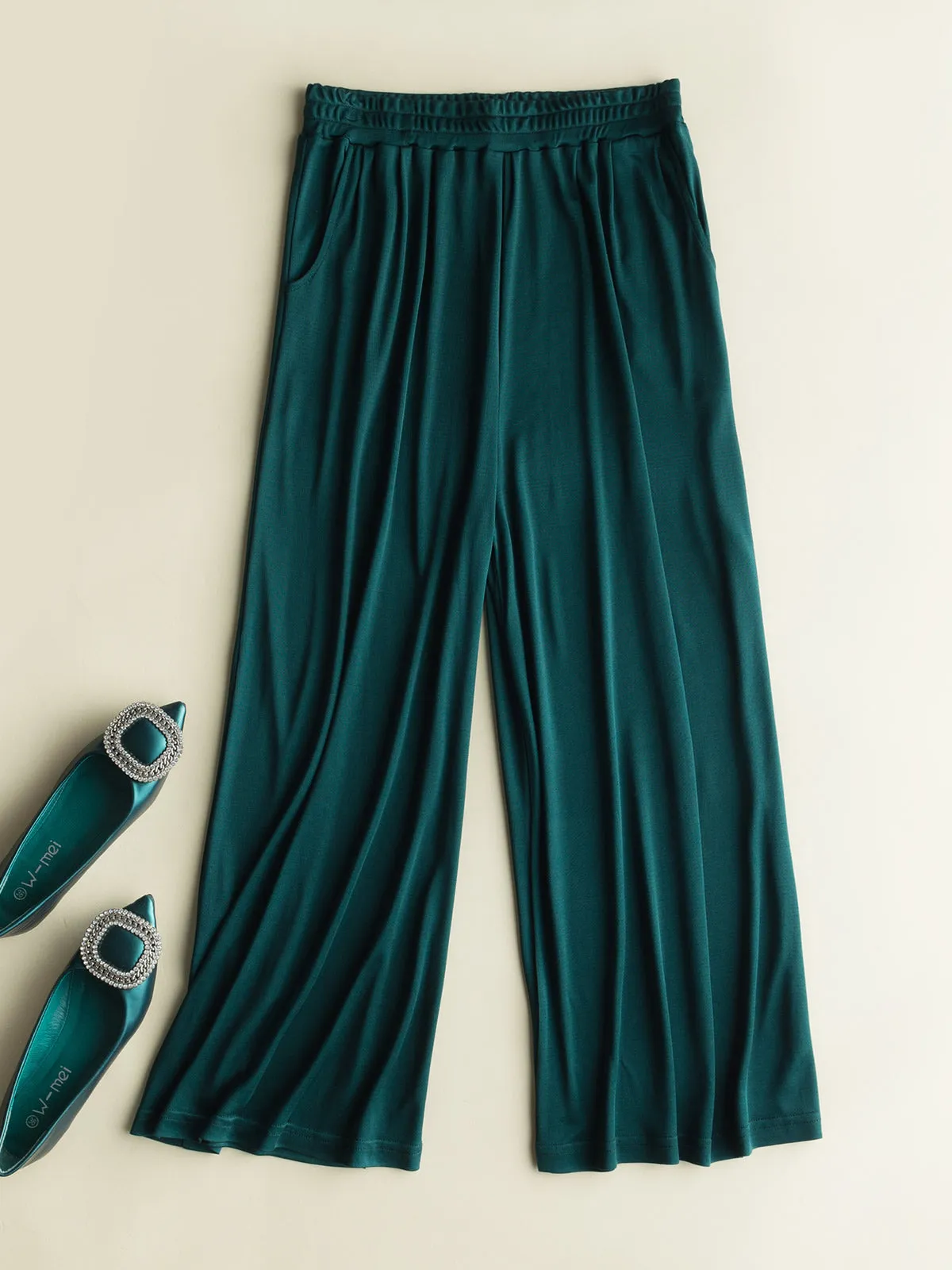 Comfortable Wide Leg Silk Knitted Pants