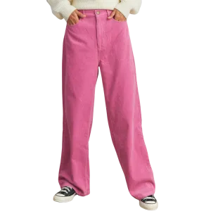 Corduroy Fabric with Pockets Detailed Pants- Pink