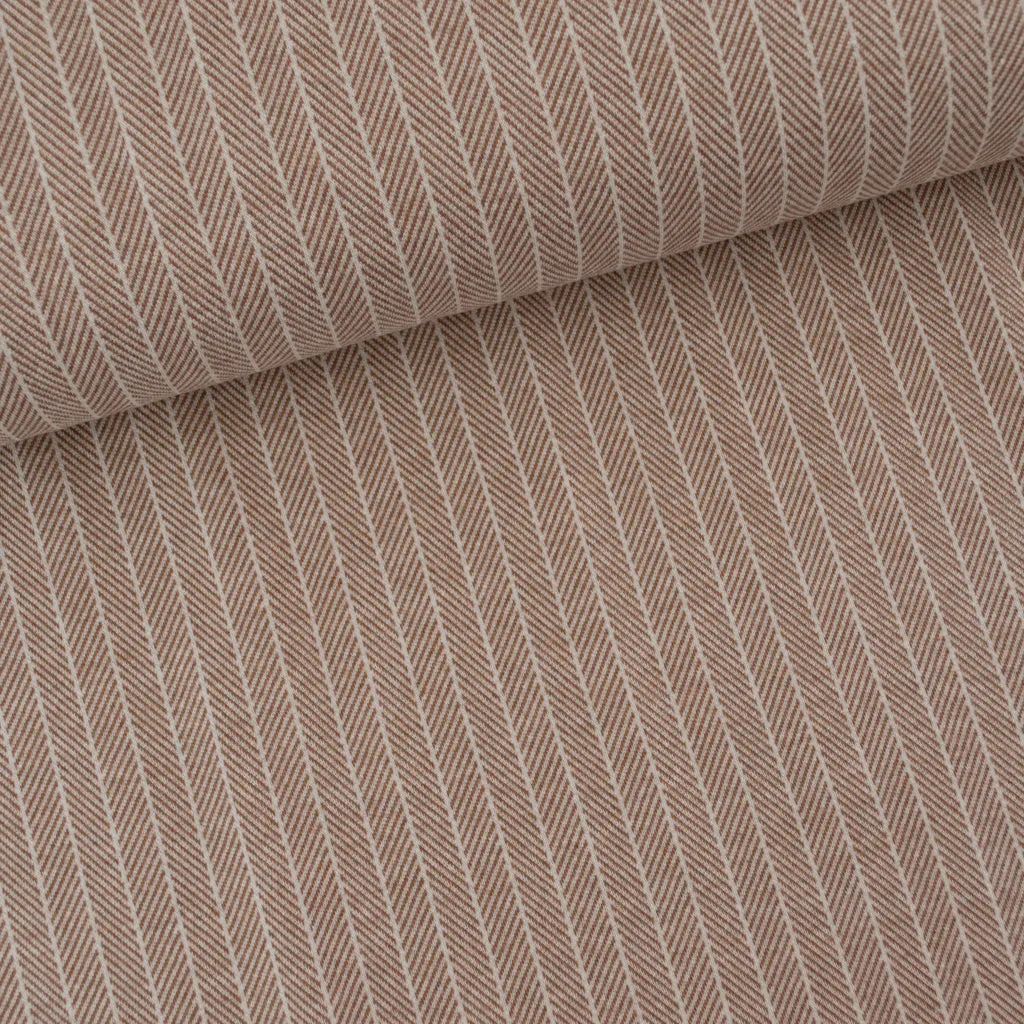 Cotton Jacquard Jersey - Maple - Chevron Stripe