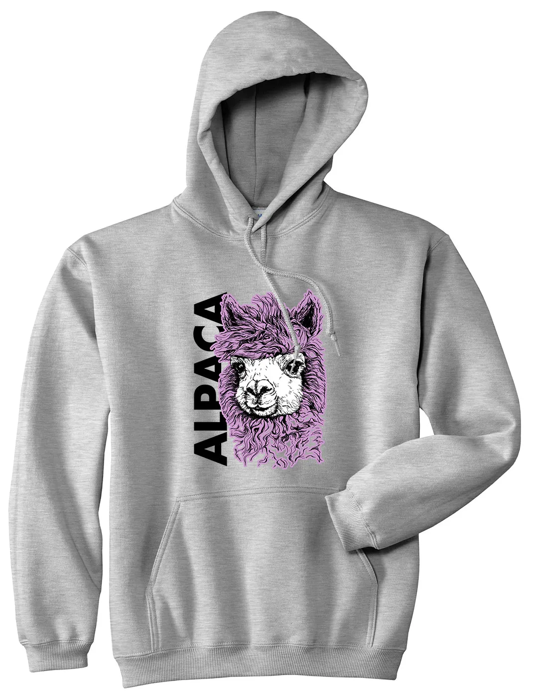 Cute Alpaca Face Mens Pullover Hoodie