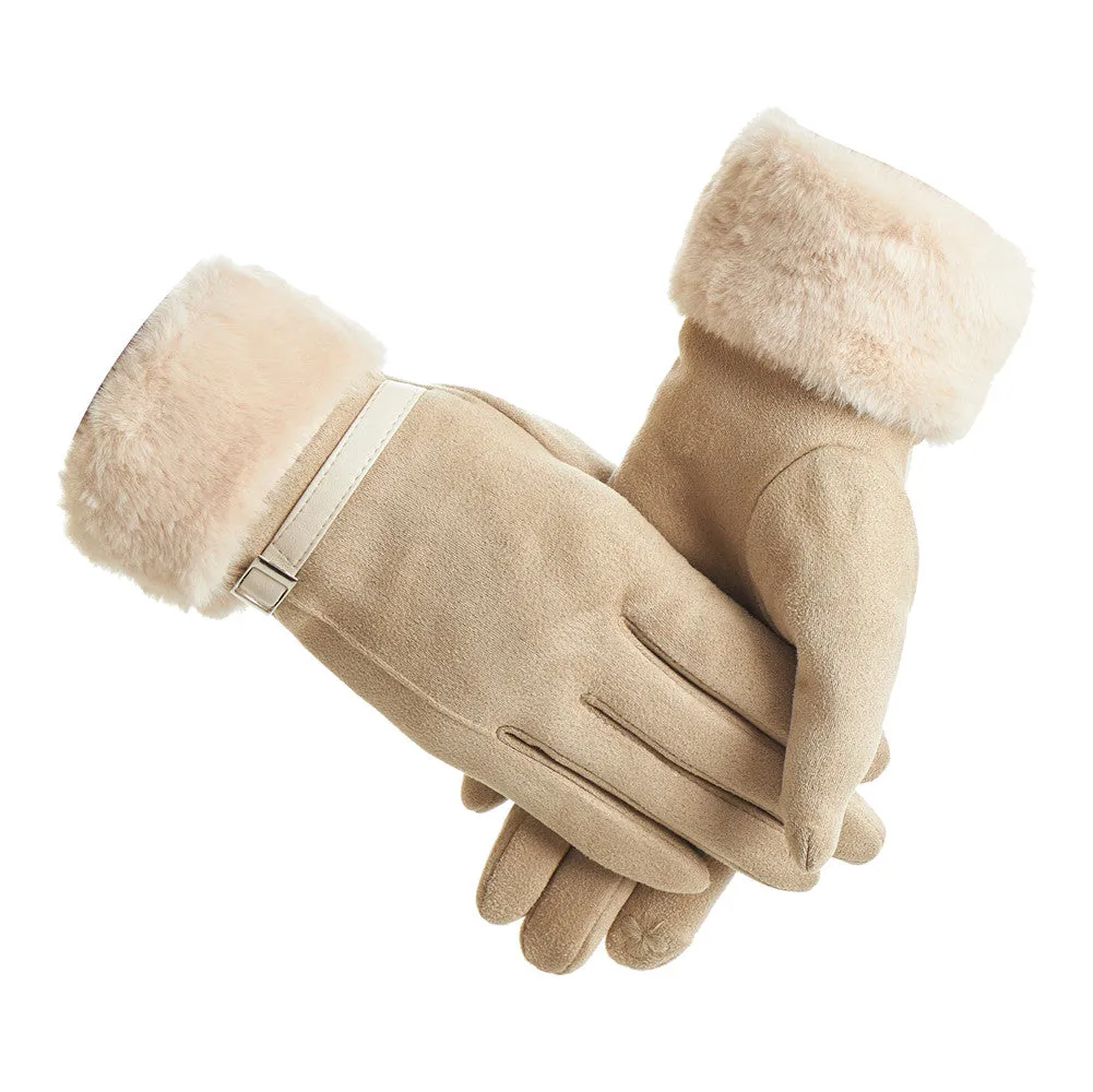 D&W Touch Screen with Faux Fur cuff Glove