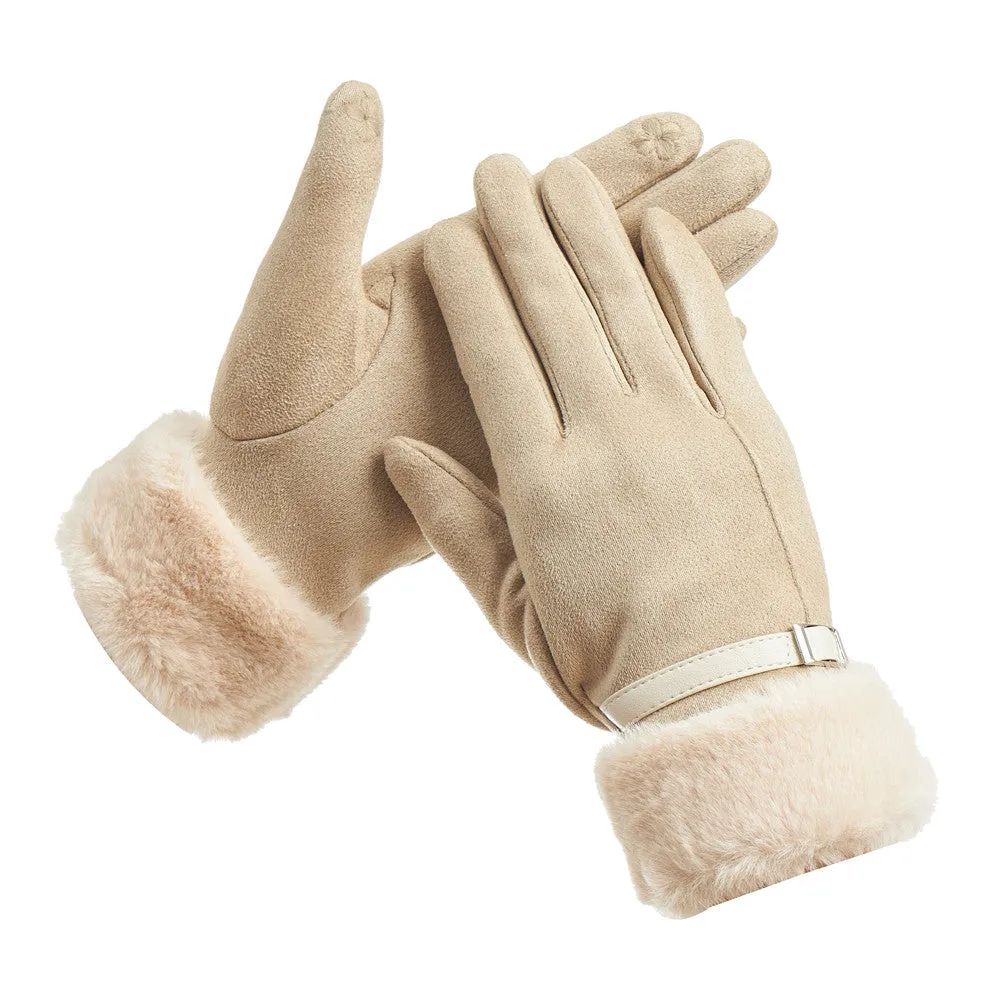 D&W Touch Screen with Faux Fur cuff Glove