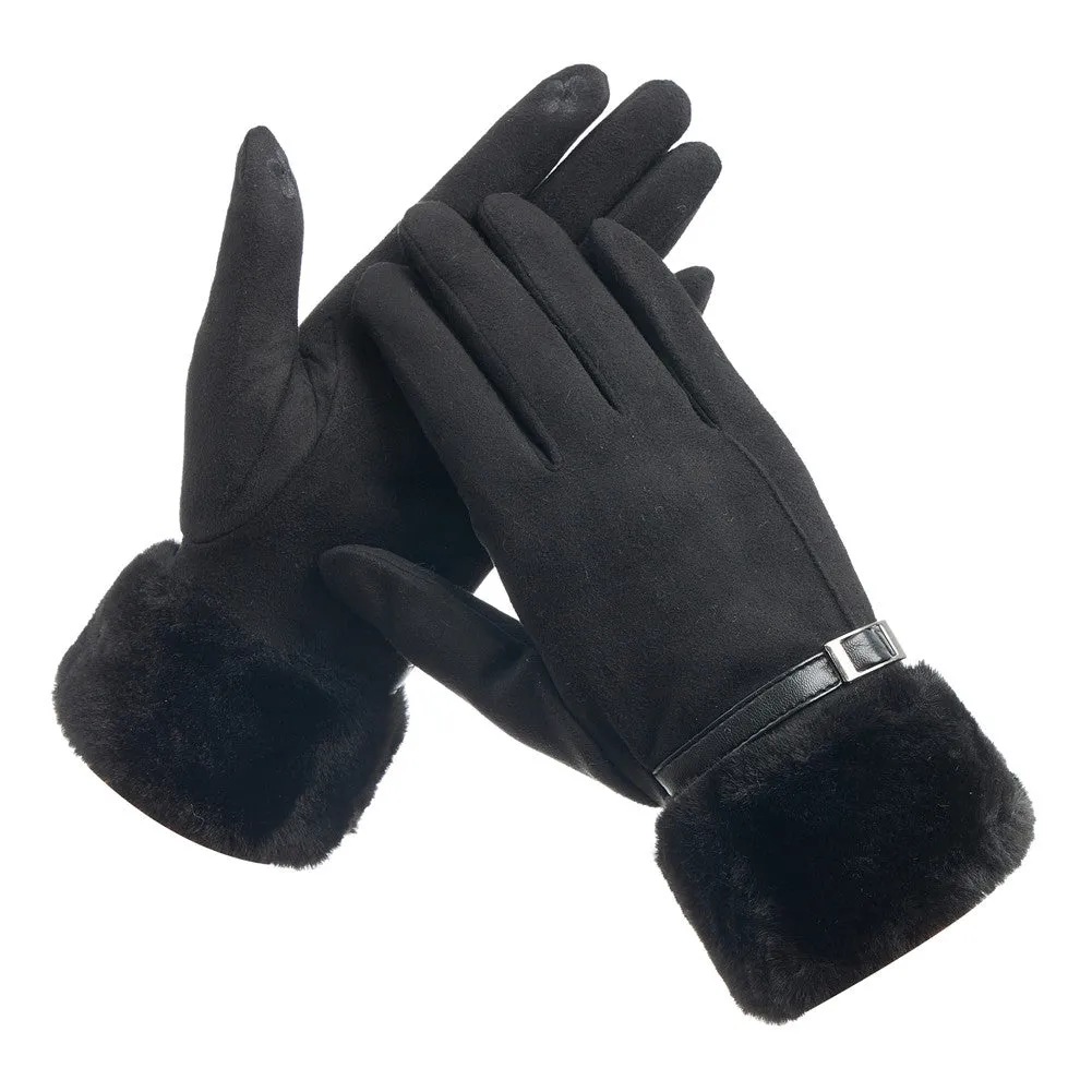 D&W Touch Screen with Faux Fur cuff Glove