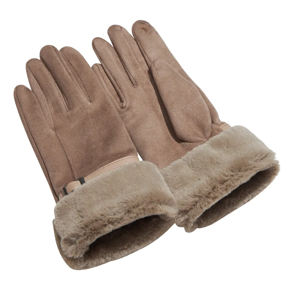 D&W Touch Screen with Faux Fur cuff Glove