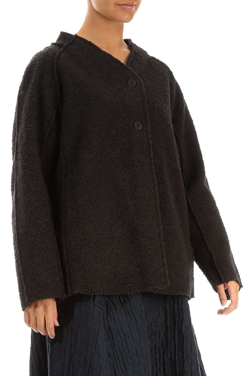 Dark Chocolate Plush Wool Cotton Jacket