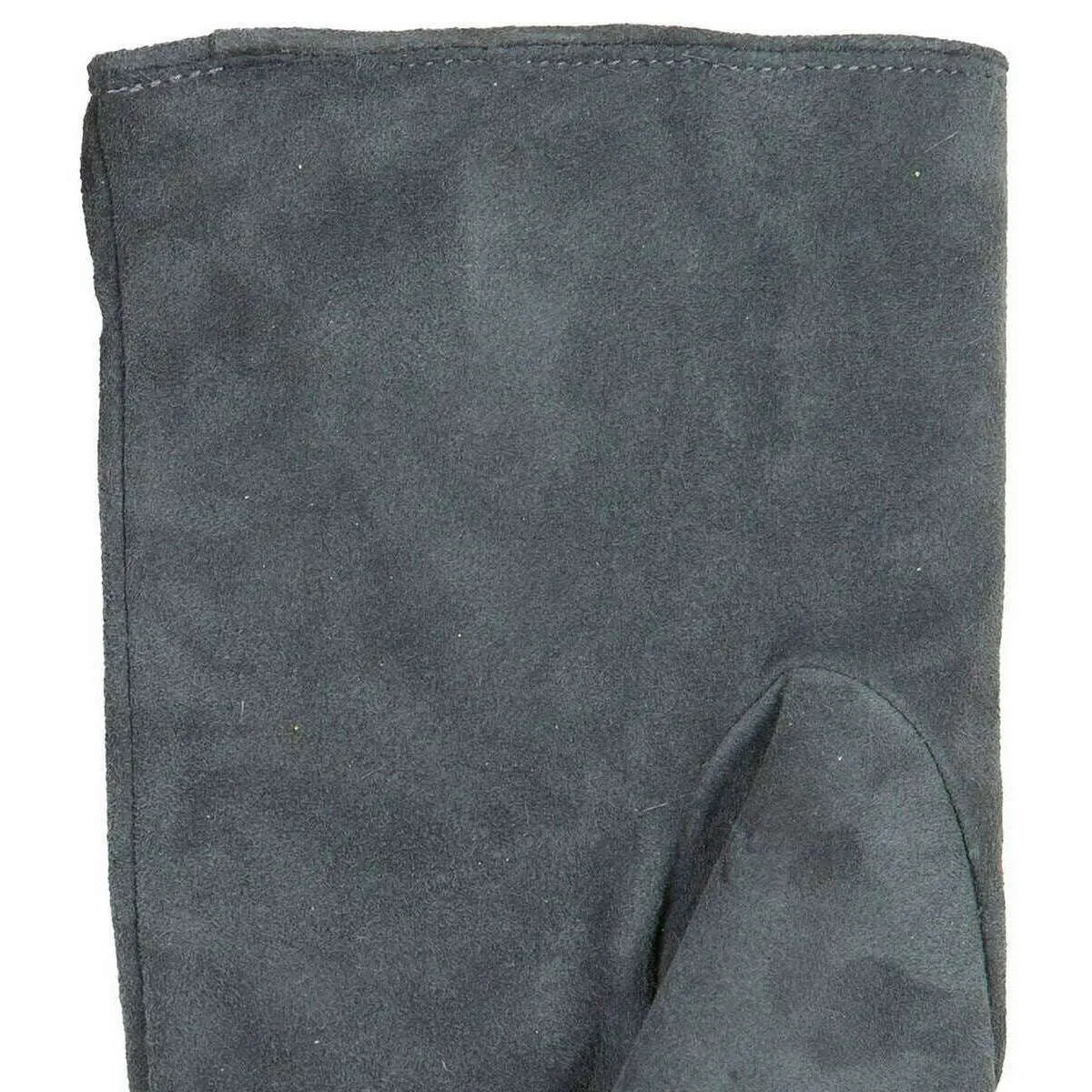 Dents Eva Trim Fingerless Suede Mittens - Charcoal Grey