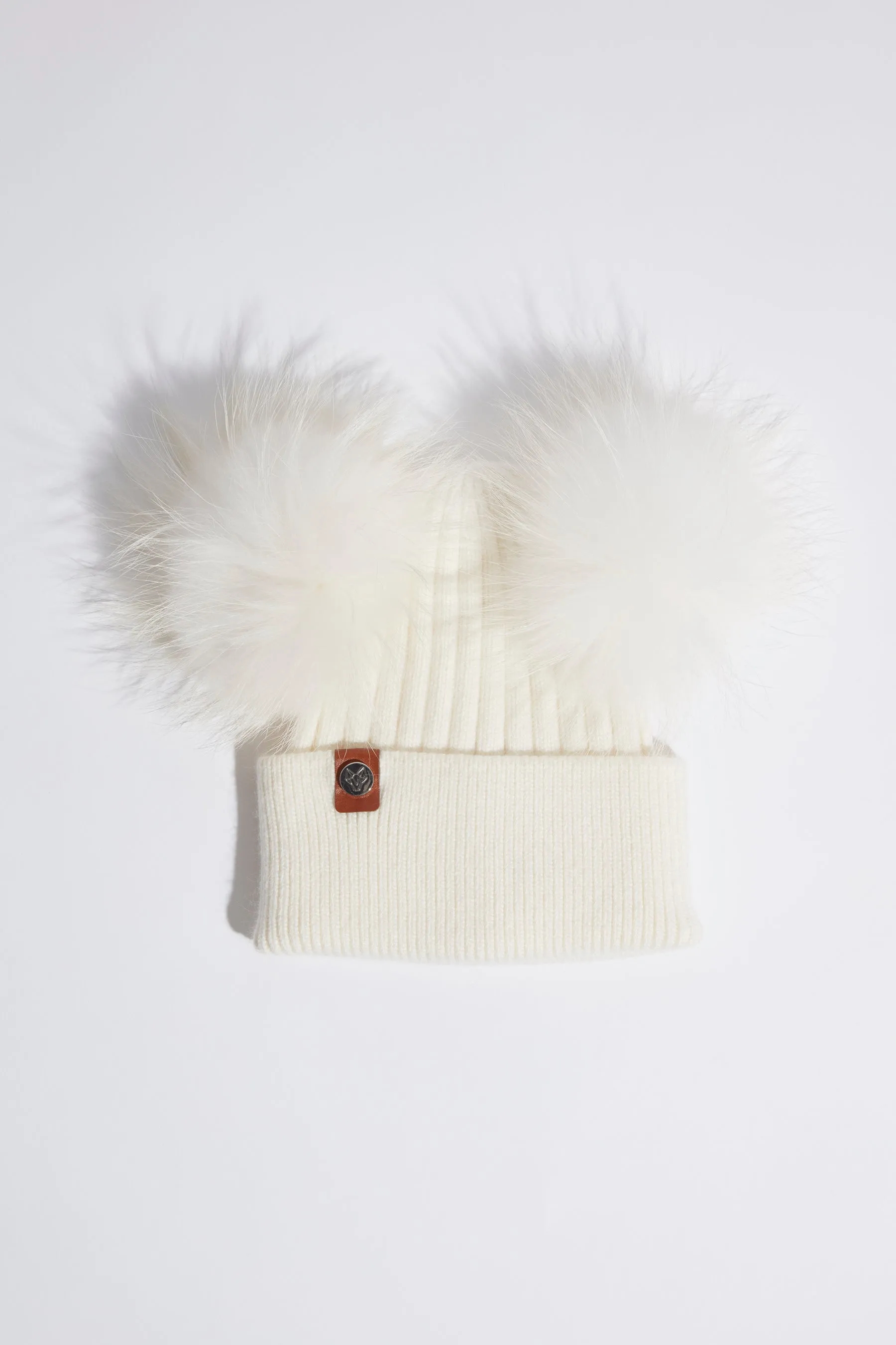 Double Harley Pom Pom Hat - Ecru