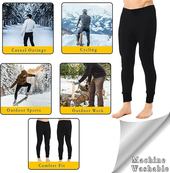 Heatwave® Pack of 2 Men's Thermal Trousers Long Johns Warm Underwear Baselayer, S M L XL XXL Thermals