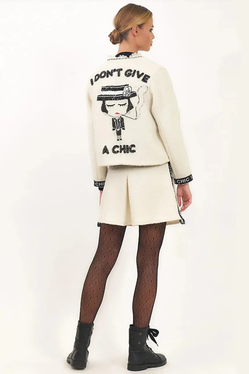 I Don'T Give A Chic Tweed Mini Skirt