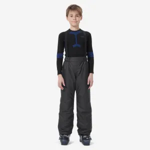 KIDS’ WARM AND WATERPROOF SKI TROUSERS 100 DARK GREY