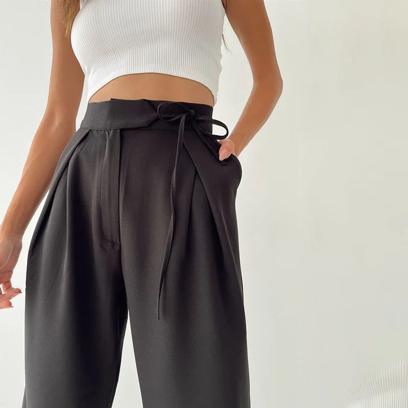 Knitted Straight Wide-Leg Pants