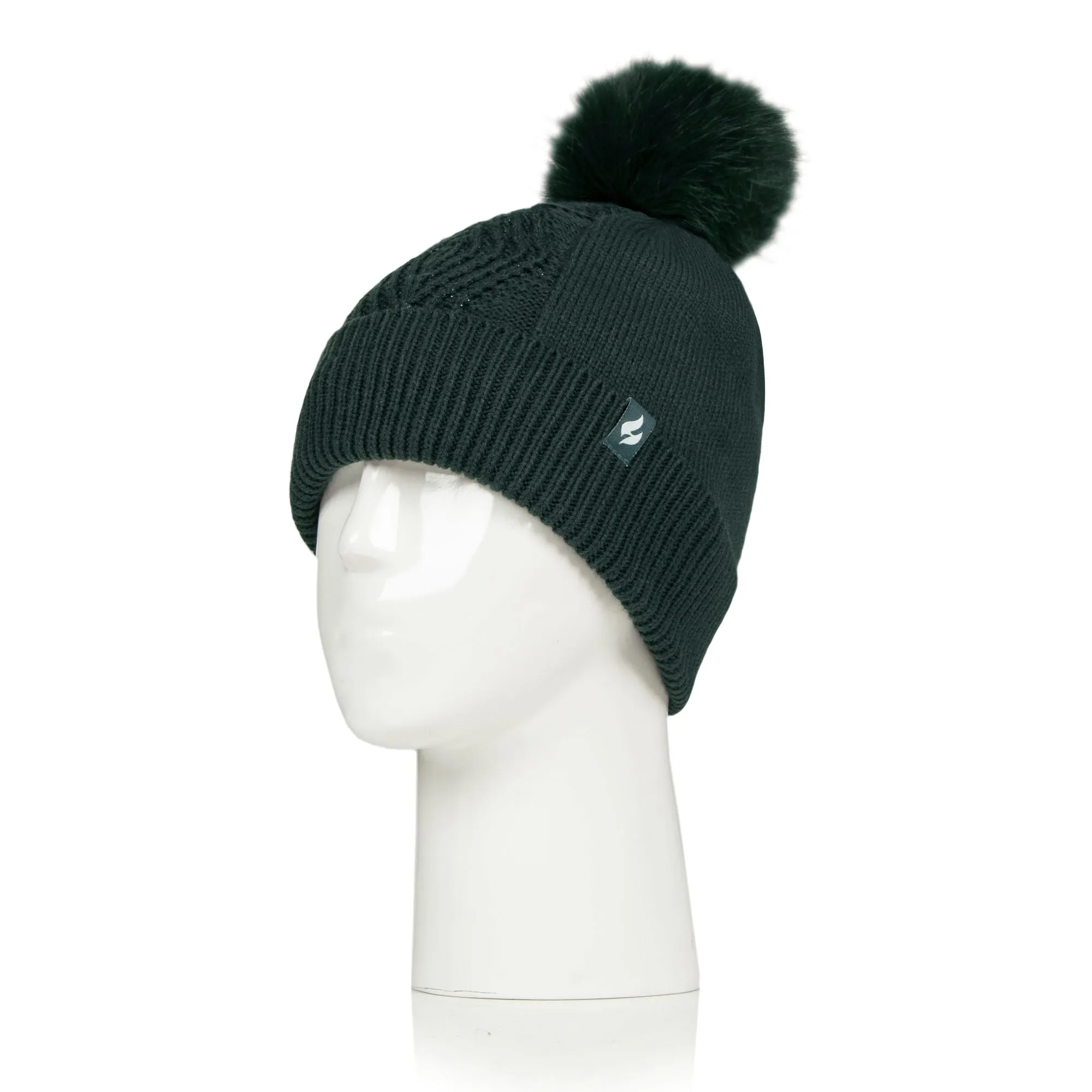 Ladies Kiruna Pom Pom Hat - Emerald