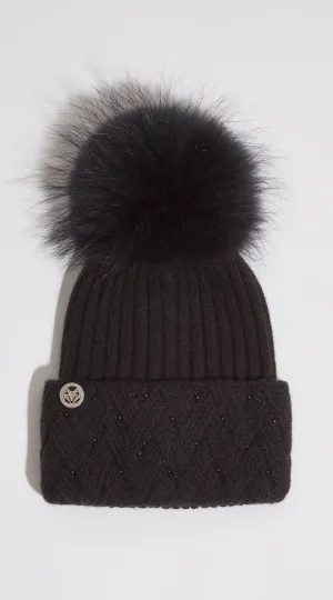 Lexa Pom Pom Hat - Black