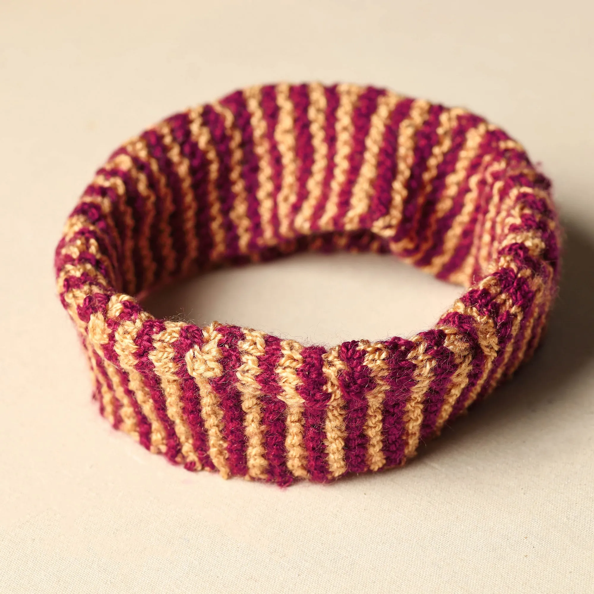 Maroon - Kumaun Hand Knitted Woolen Warm Headband 29