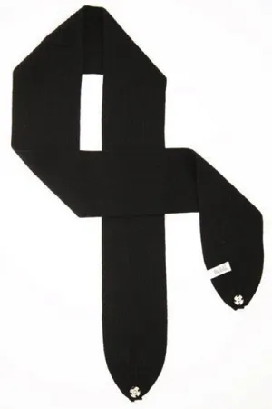 Merino Wool Skinny Scarf - Black