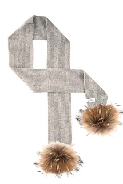 Merino Wool Skinny Scarf - Grey