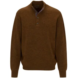 North River M Placket Mock Sweater TOBACCO