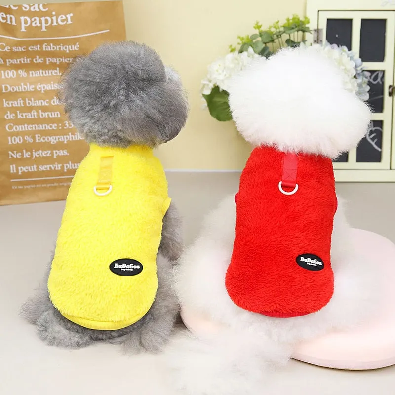 Pet Autumn And Winter Fleece Clothes Dog Cat Warm Coat Sweatshirt