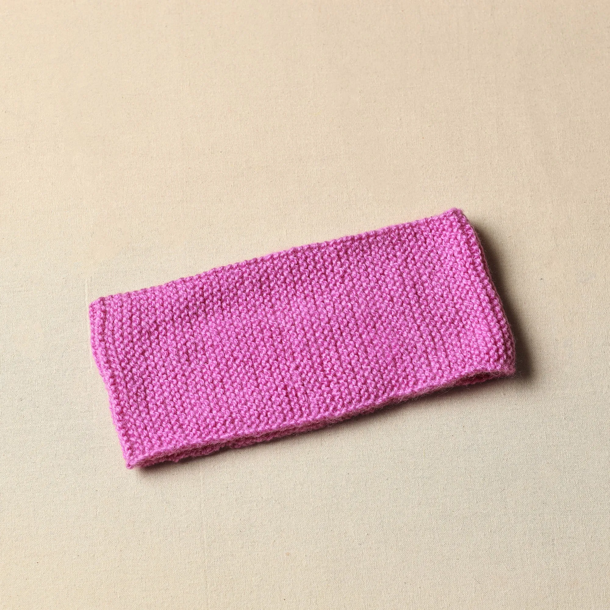 Pink - Kumaun Hand Knitted Woolen Warm Headband 49