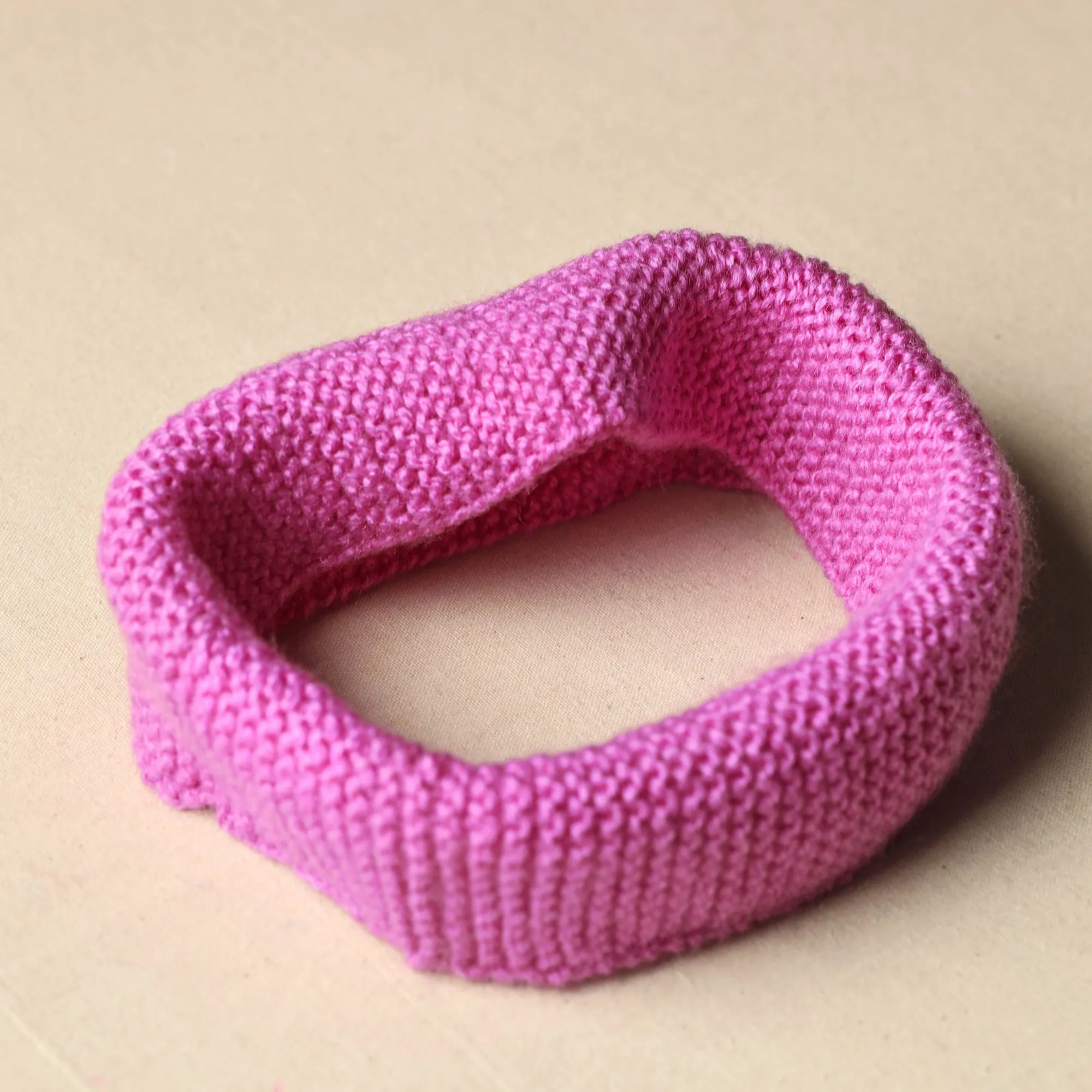 Pink - Kumaun Hand Knitted Woolen Warm Headband 49