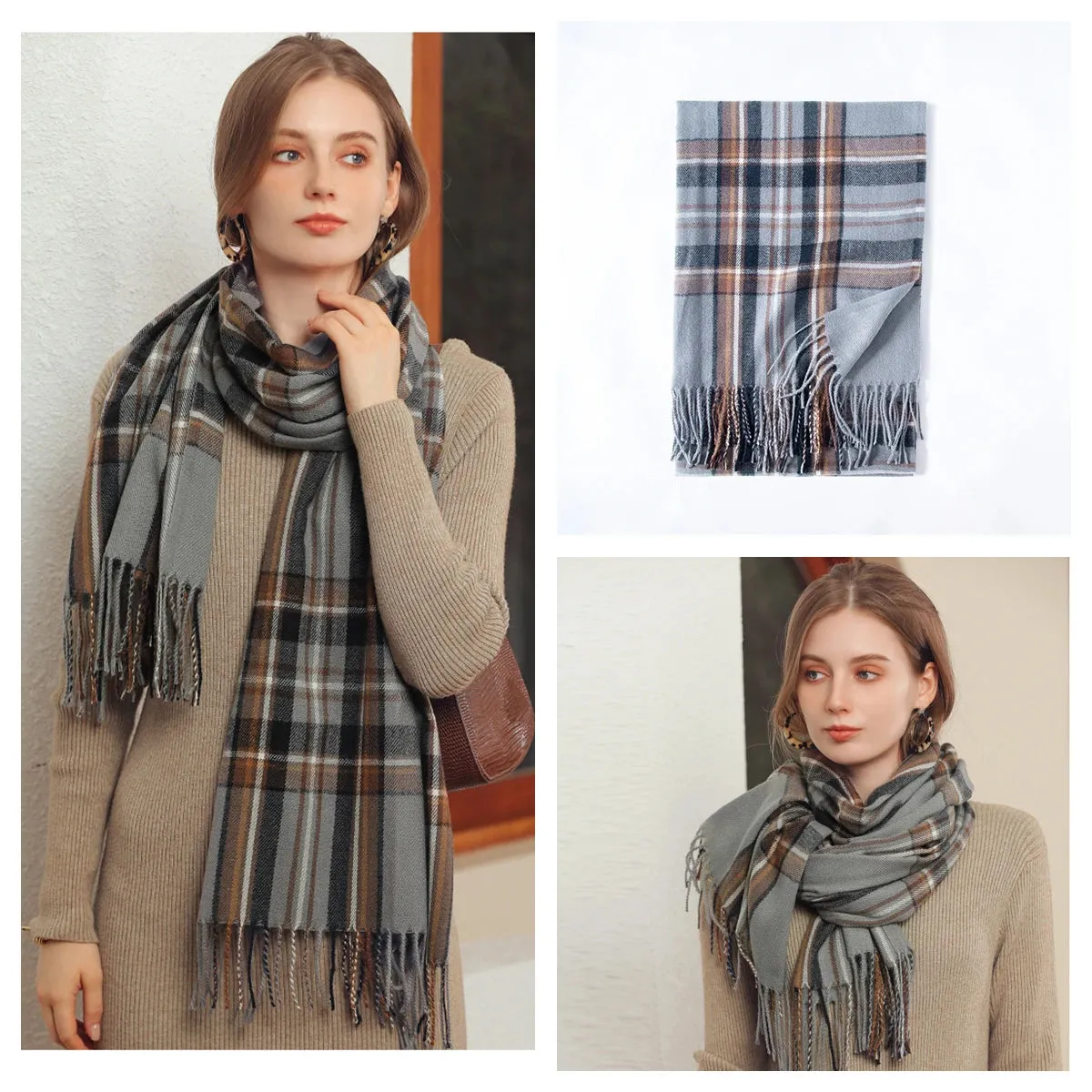 Plaid Wool Scarf