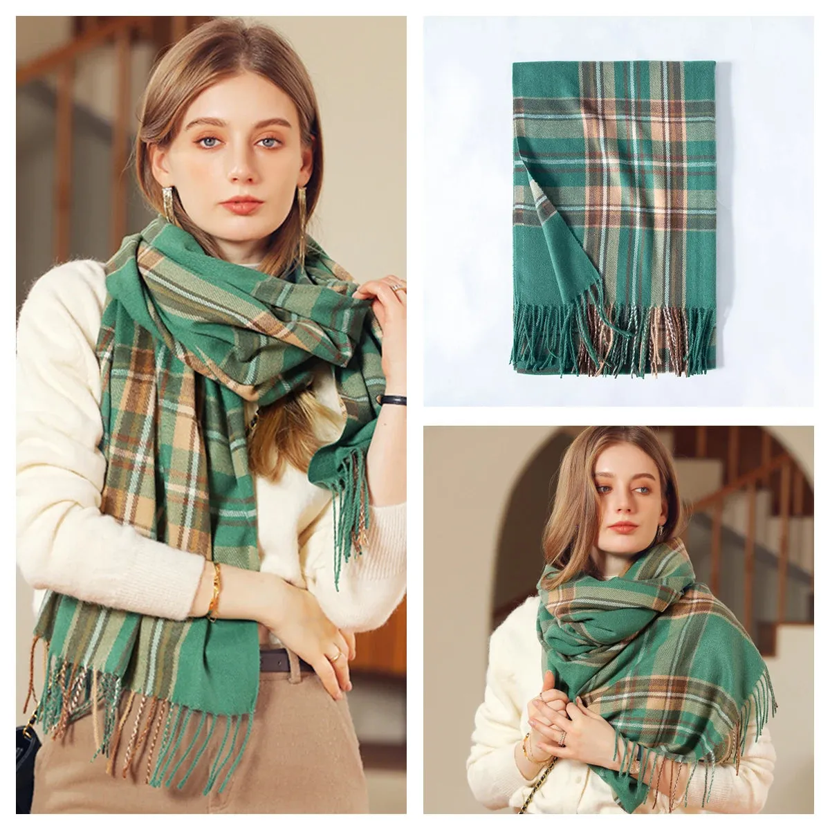 Plaid Wool Scarf