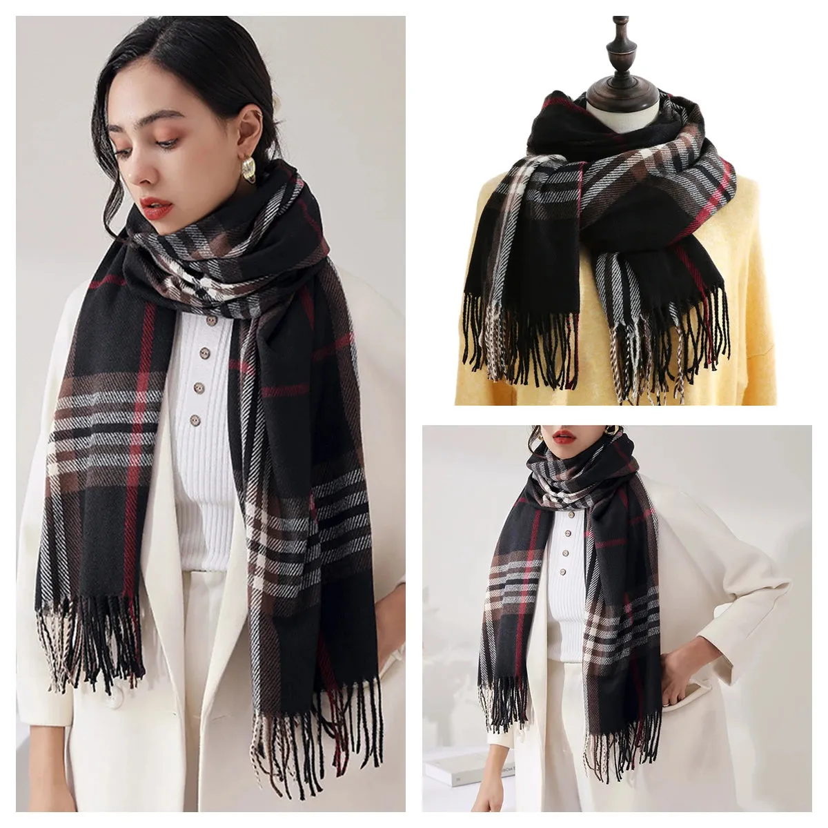 Plaid Wool Scarf