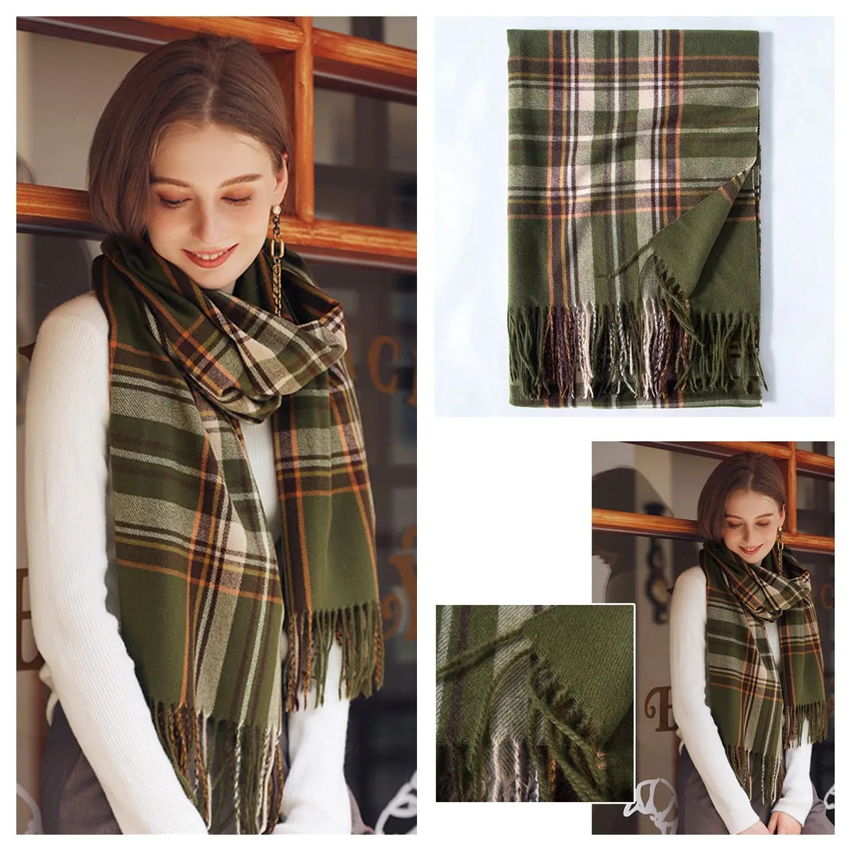 Plaid Wool Scarf