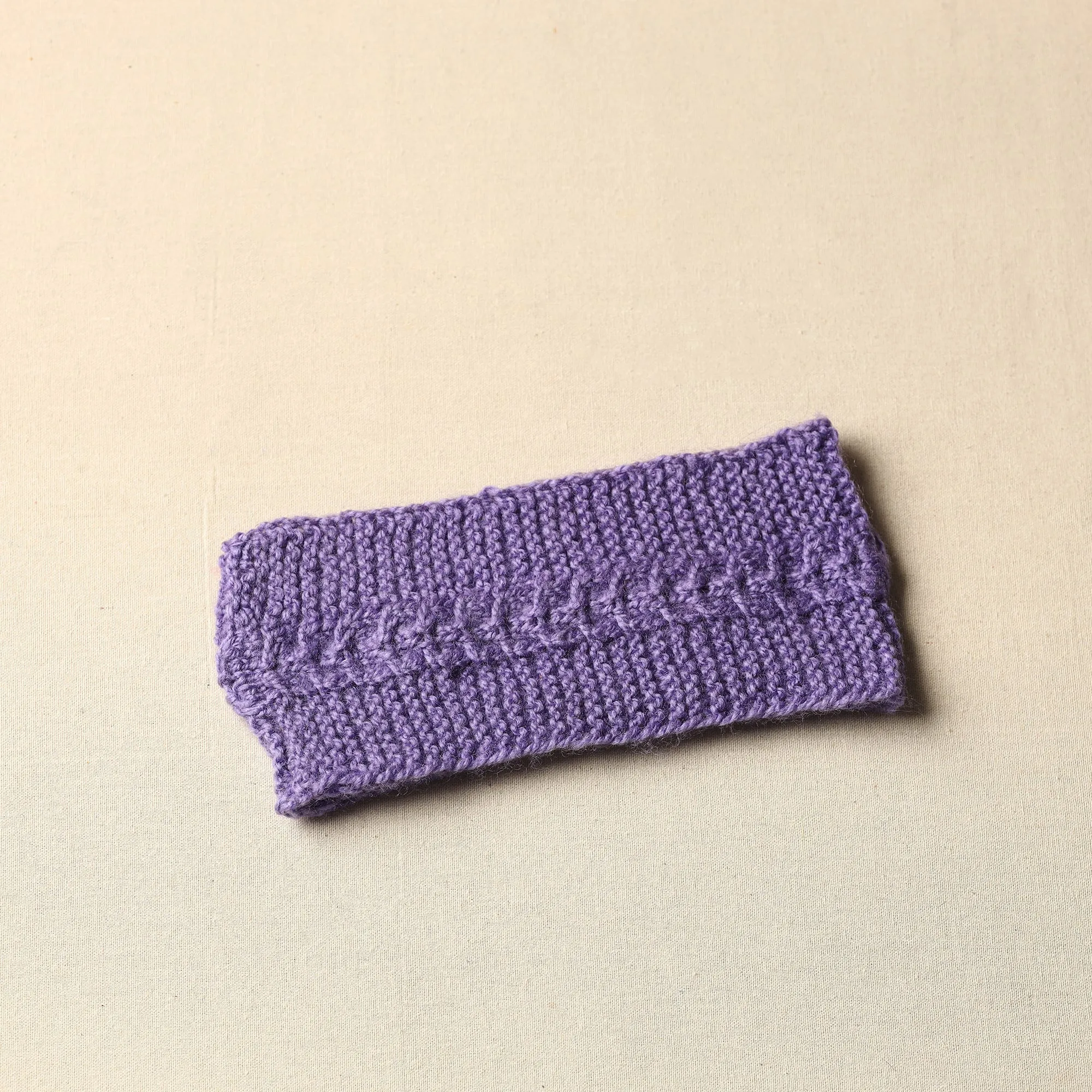 Purple - Kumaun Hand Knitted Woolen Warm Headband 28