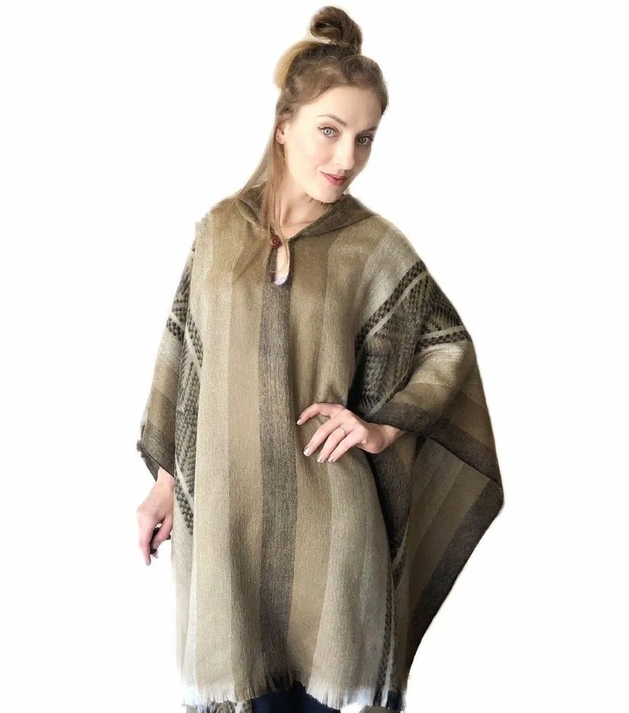 Soft Gold Incan Alpaca Poncho