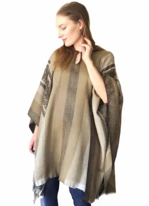 Soft Gold Incan Alpaca Poncho