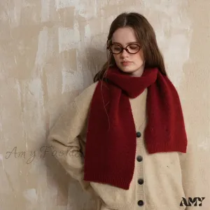 Soft Wool Blend Solid Color Winter Scarf