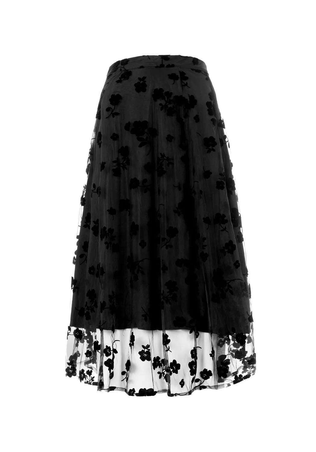 STEVIE MIDI FLOCK SKIRT