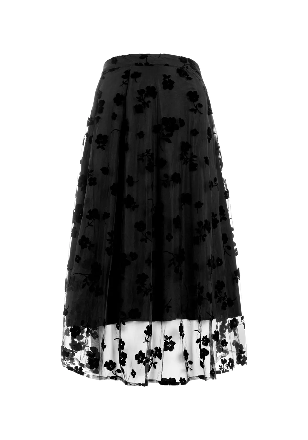 STEVIE MIDI FLOCK SKIRT