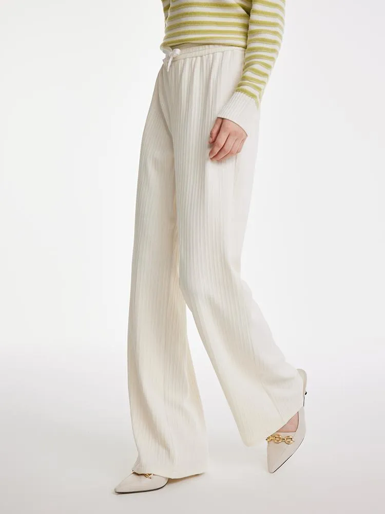 Straight Wide Leg Knitted Pants