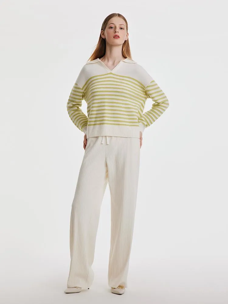 Straight Wide Leg Knitted Pants