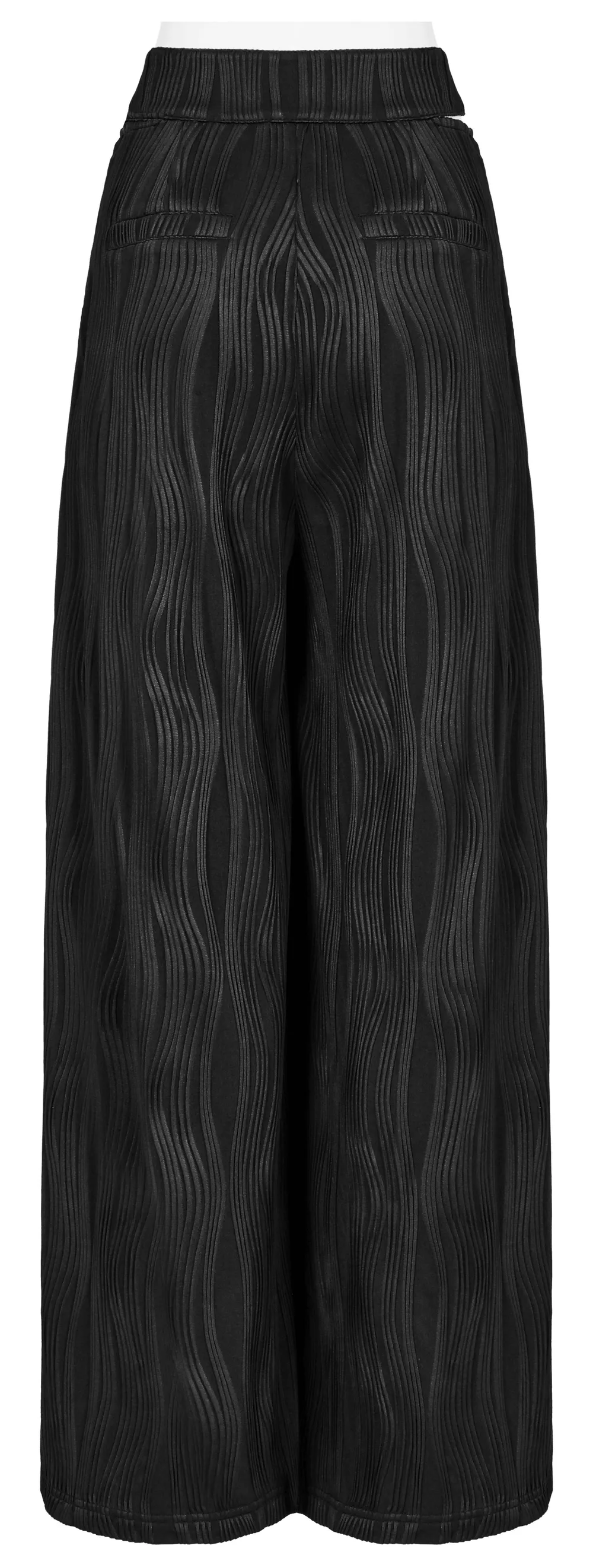 Stylish Punk Black Asymmetrical Buckle Wide Leg Pants