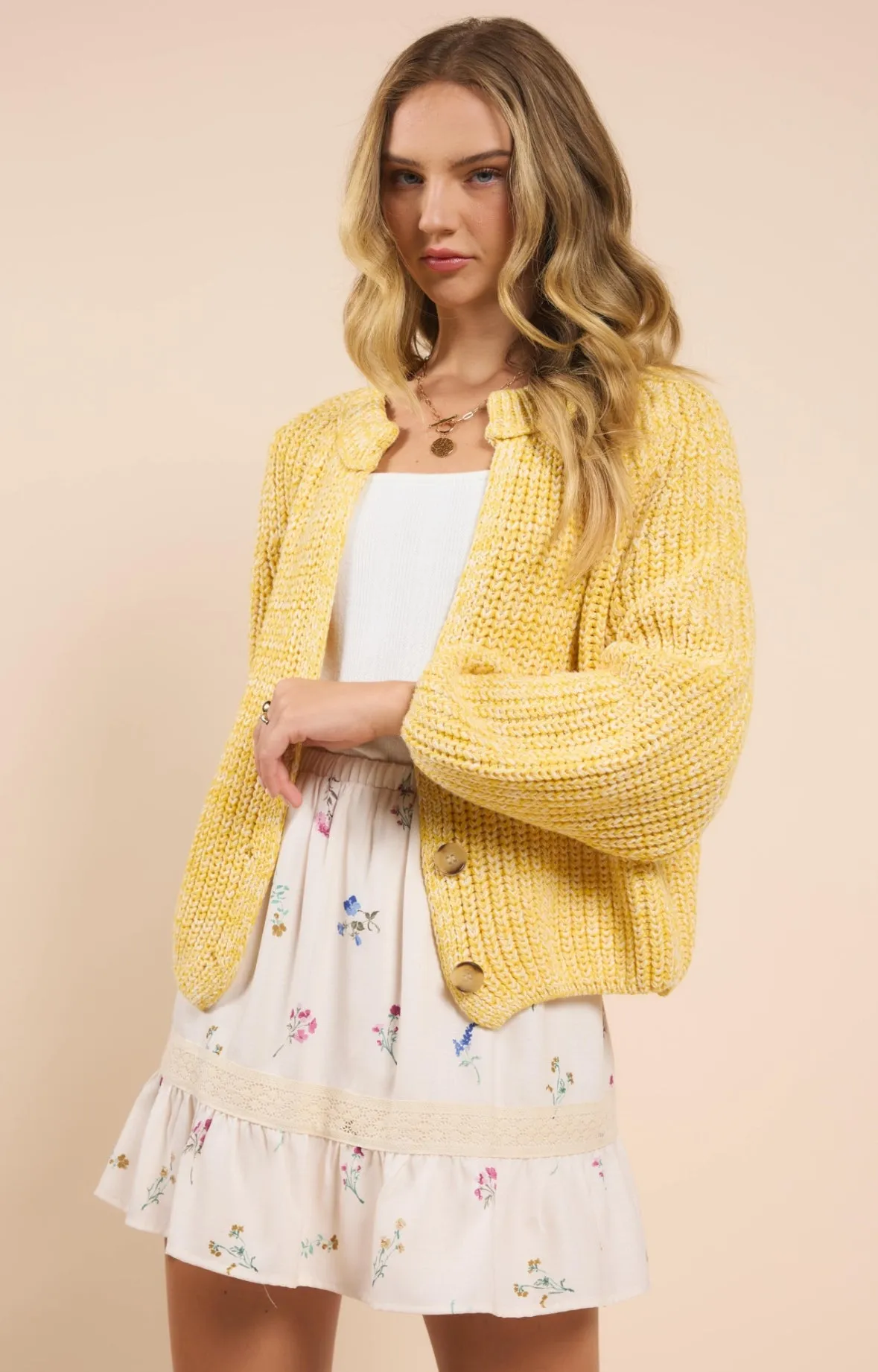 sunroof half button cardigan