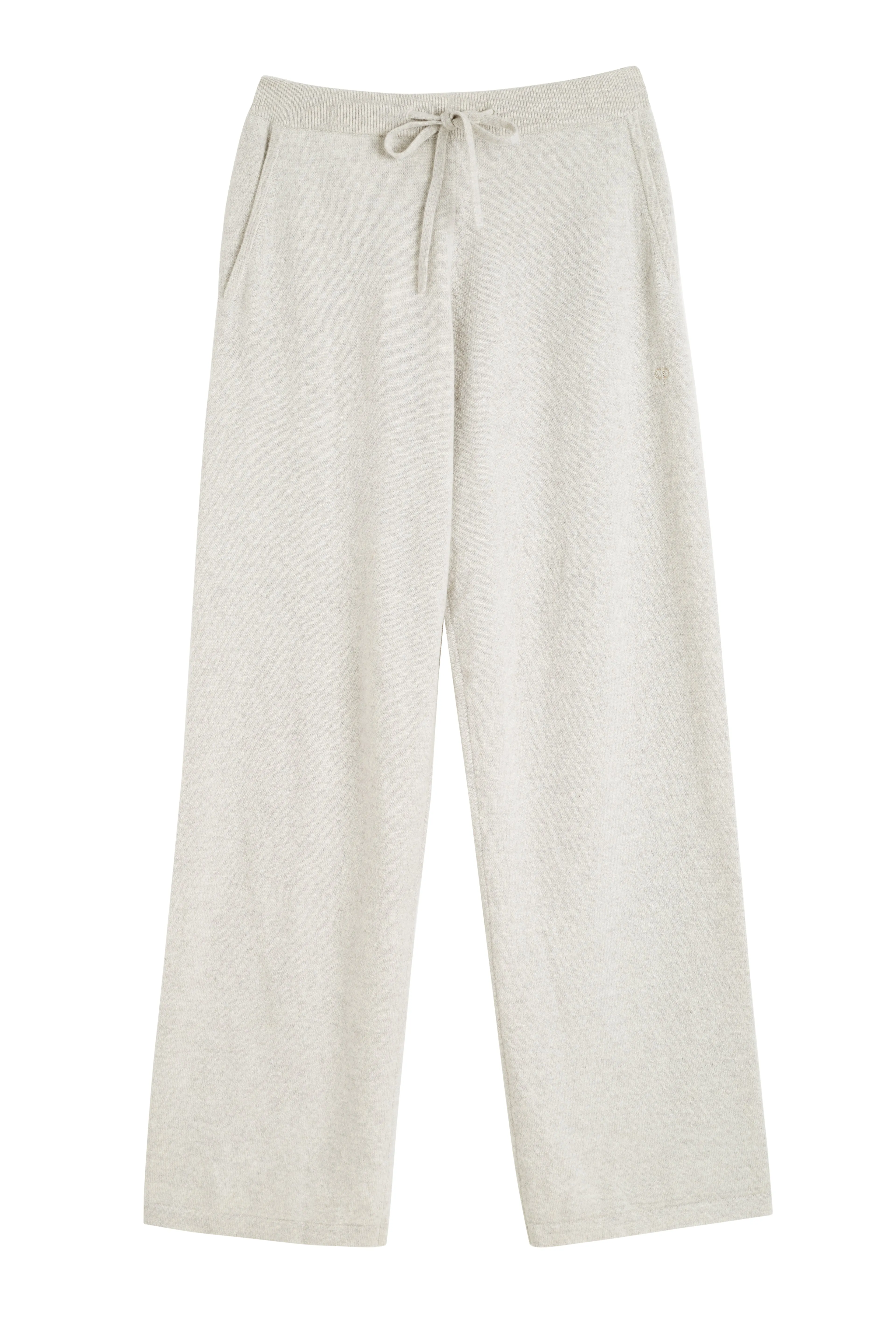 Taupe Cashmere Wide-Leg Pants