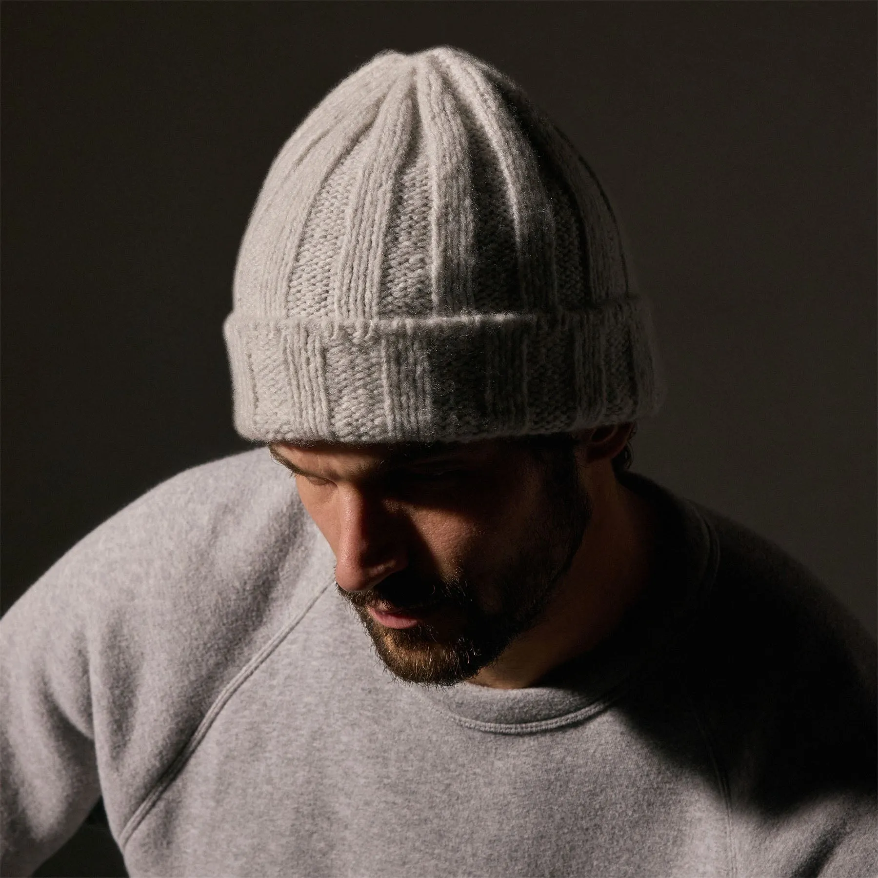 Textured Cashmere Beanie - Mist