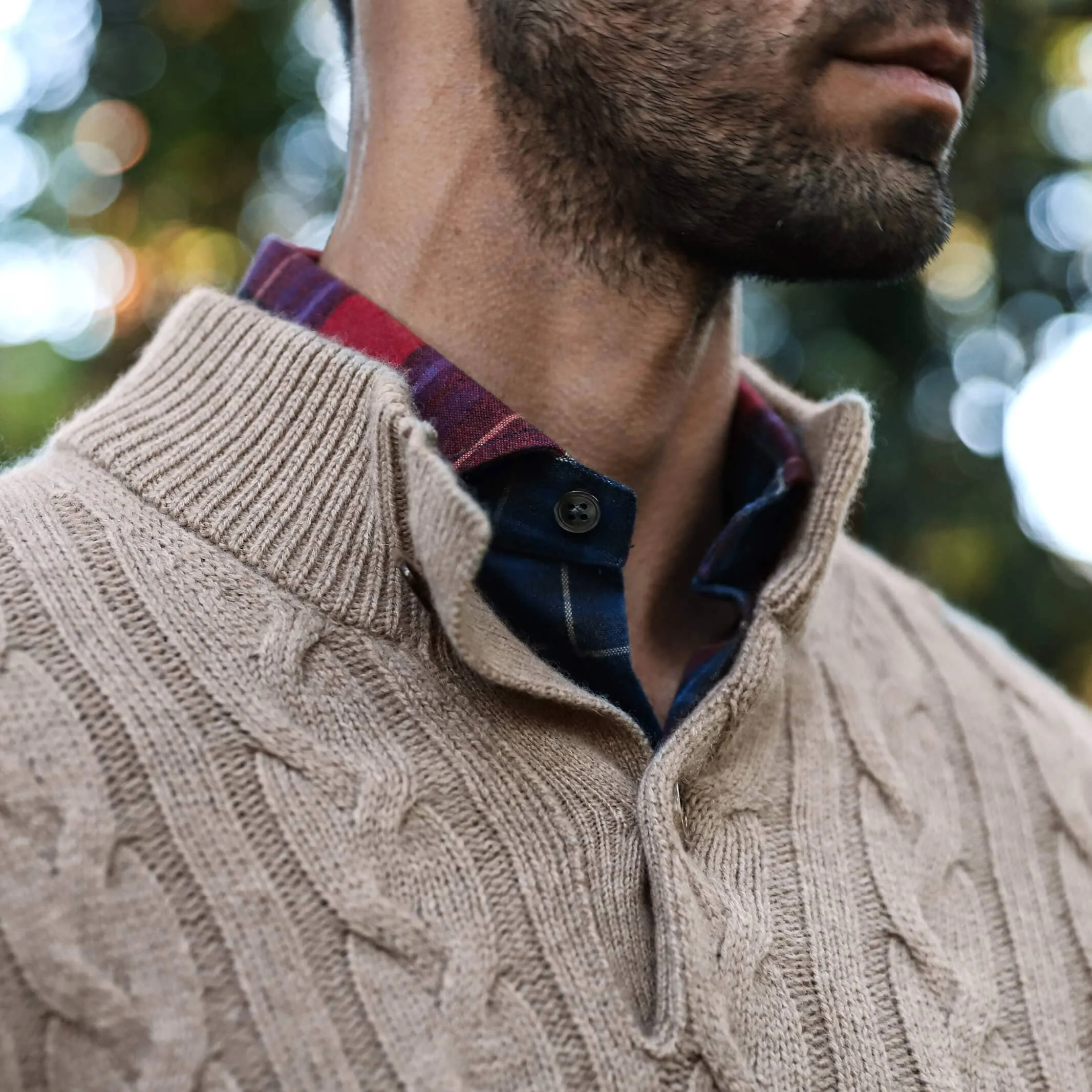 The Sable Jeffers Aran Mock Neck Sweater