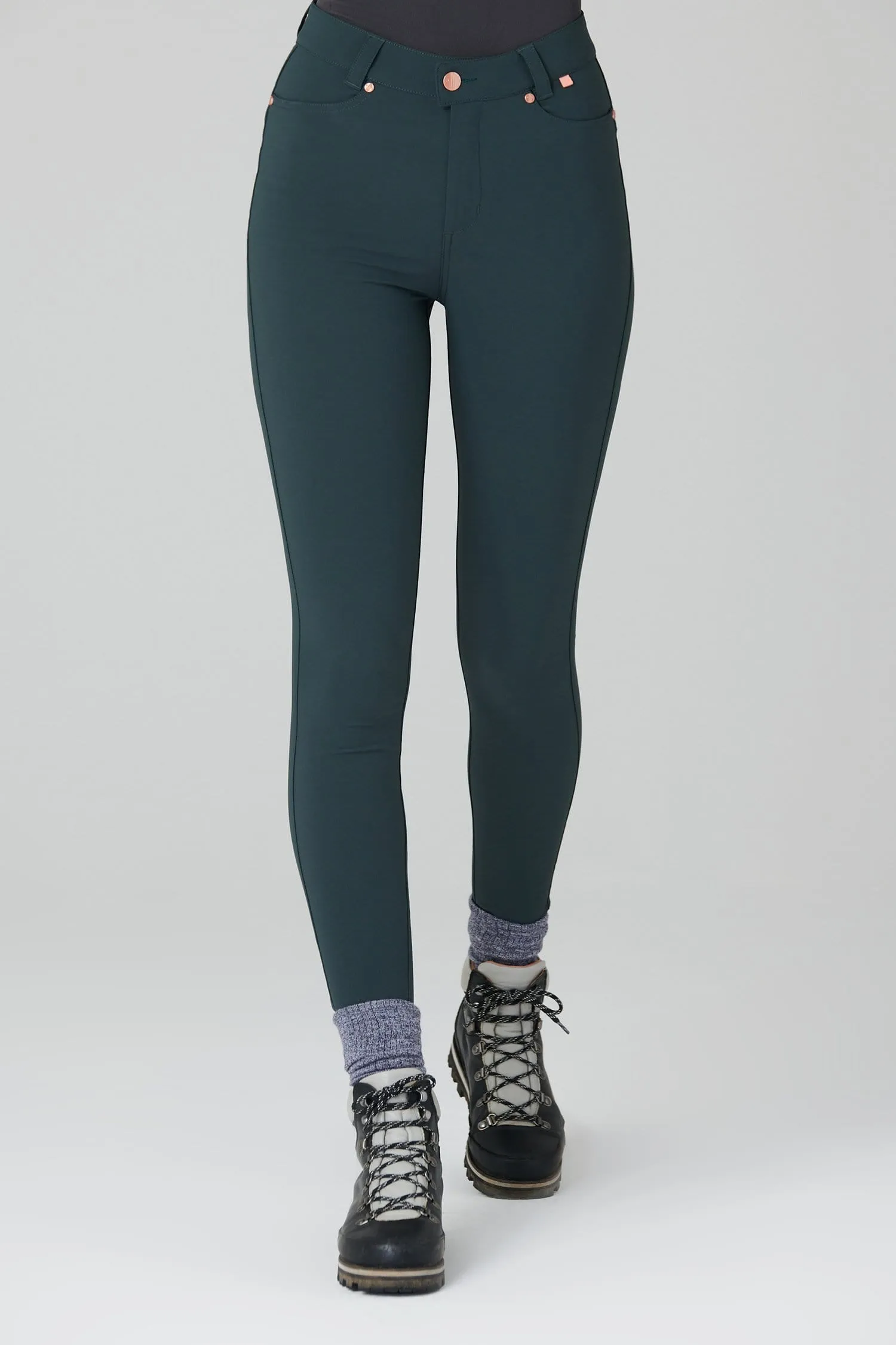 Thermal Skinny Outdoor Trousers - Forest Green