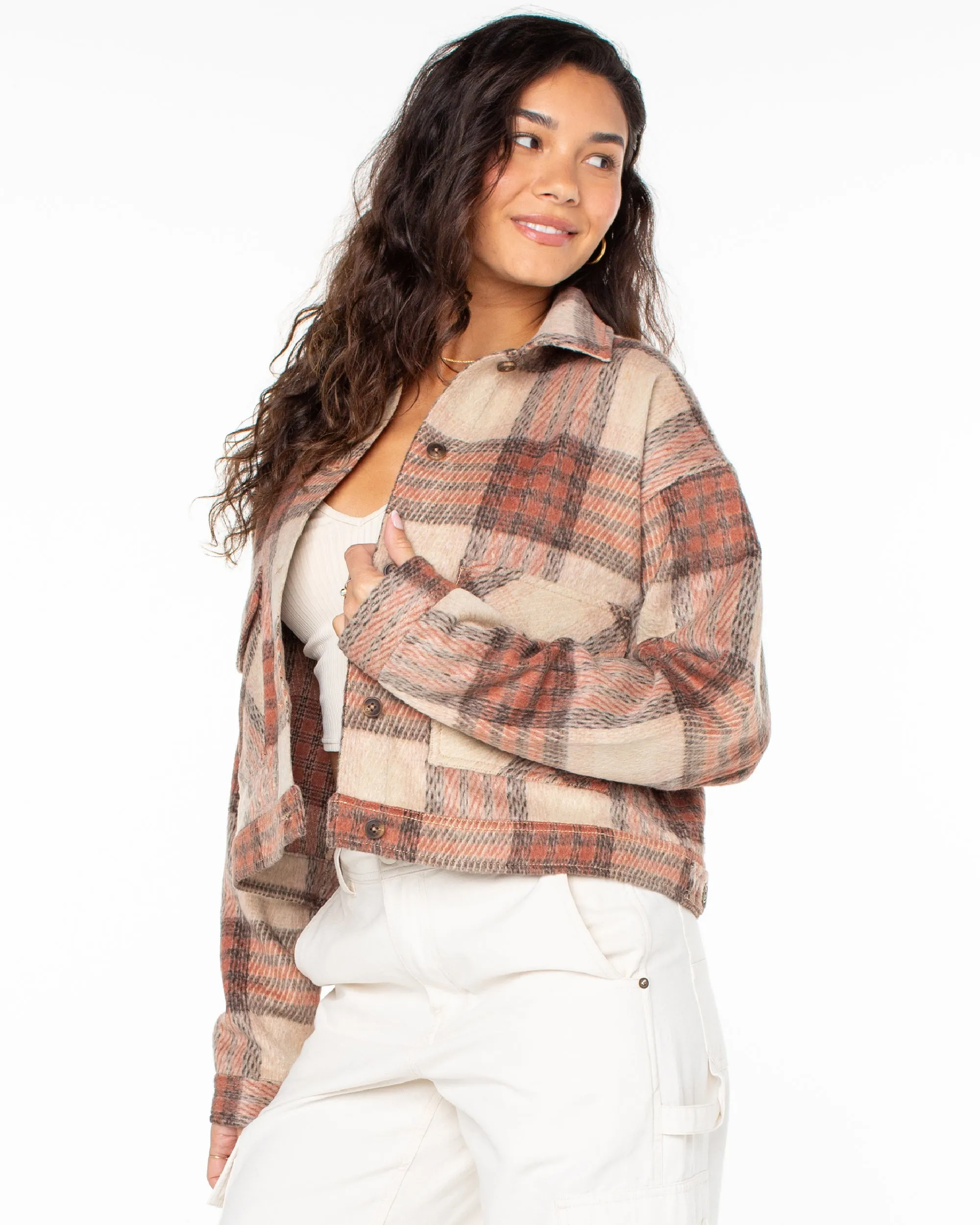 Township Plaid Jacket - Desert Flower